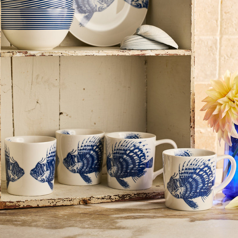 Spiky Fish Mug Porcelain