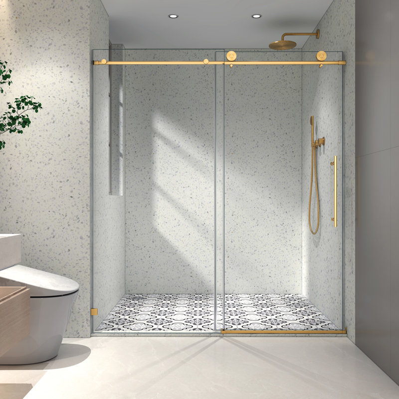 6076 Matte Black Shower Door, Style, 70Mm 304 Stainless Steel Pulleys, Soft Closing, Nano Cleaning, Tempered Glass For Bathroom Decoration Door 6076, Adjustable , Easy Glass, Enrapturing Accessory