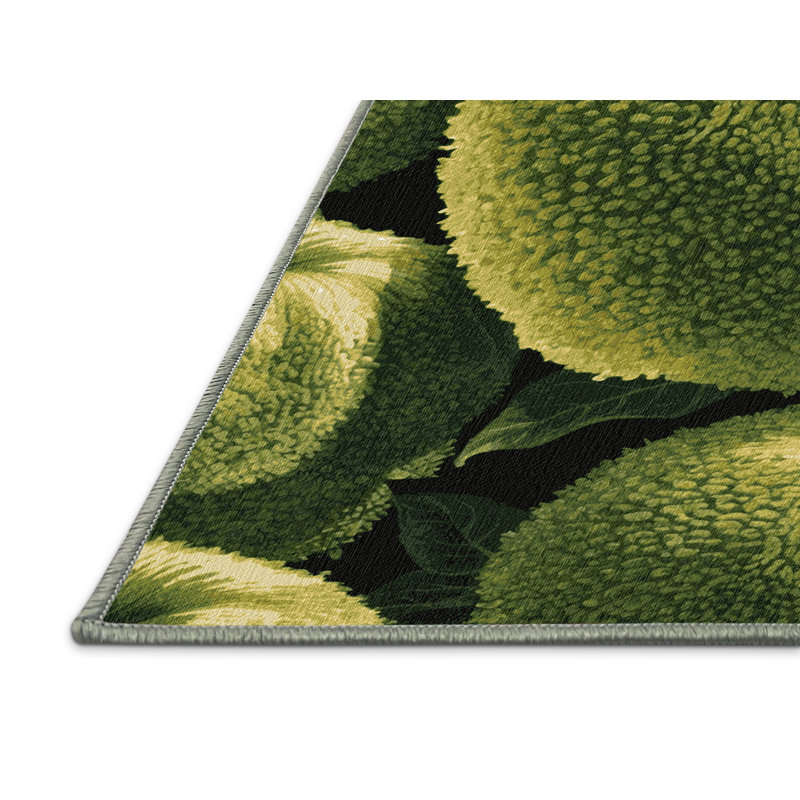 Washable Wild Custard Apple Fruits Area Rug, Rectangle 4' x 6'