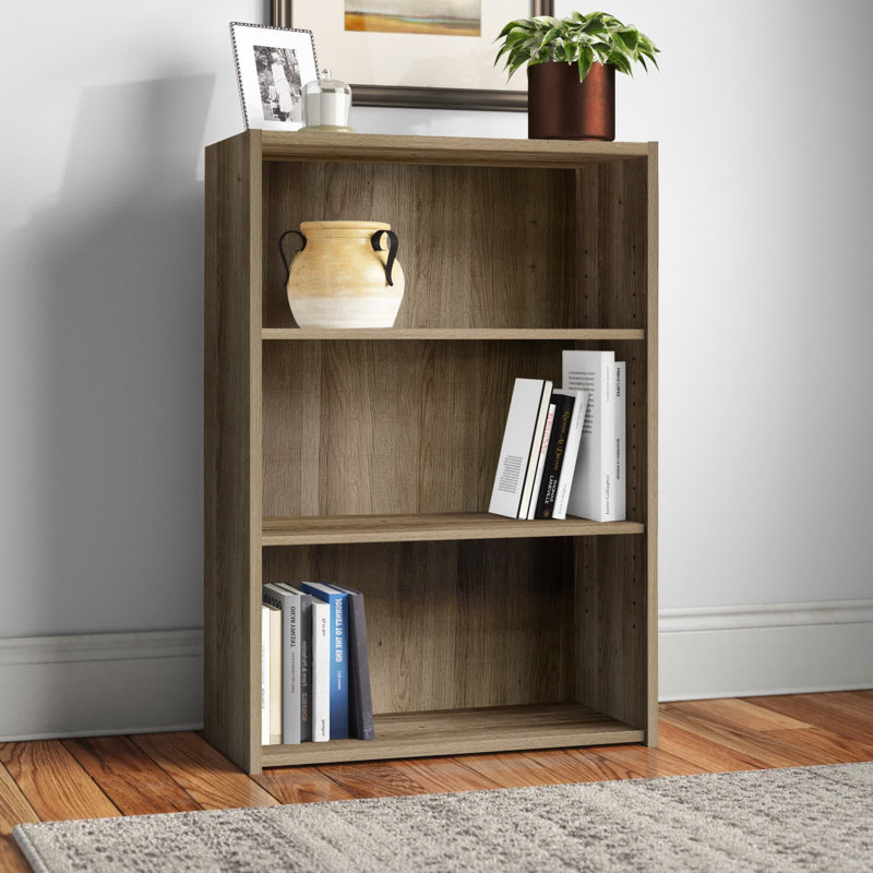 Arisztid Standard Bookcase, Summer Oak, (3 Shelves) 35.28" H x 24.5" W x 11.5" D