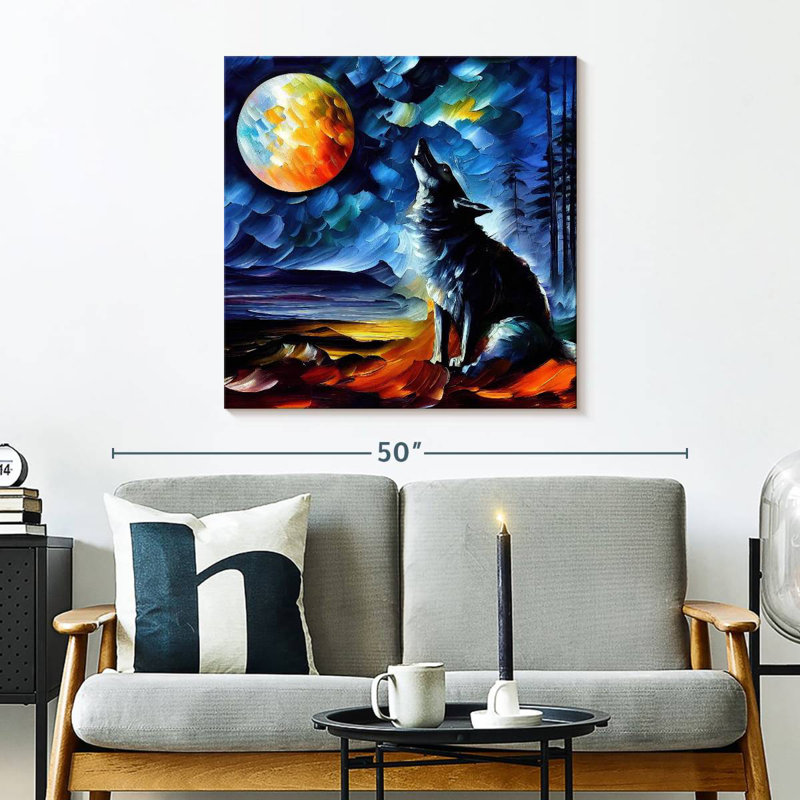 Brampt Moonlit Wolf I, 30" H x 30" W