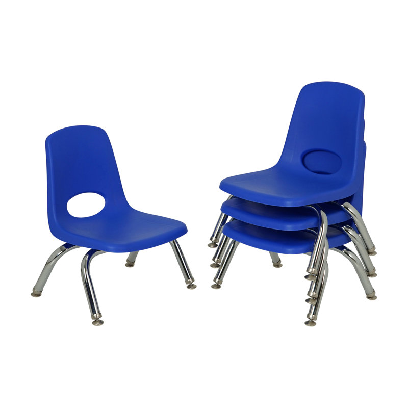 8" Stack Chair with Swivel Glides 4-Pack, Swivel Glides, Blue