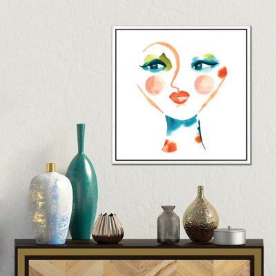 Blue Abstract Face by Sara Berrenson - Gallery-Wrapped Canvas Giclée on Canvas
