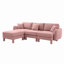 Canapé convertible en tissu Boucle avec accoudoirs distinctifs et repose-pieds amovible, pieds cylindriques enveloppés de tissu d'ameublement-1923526738