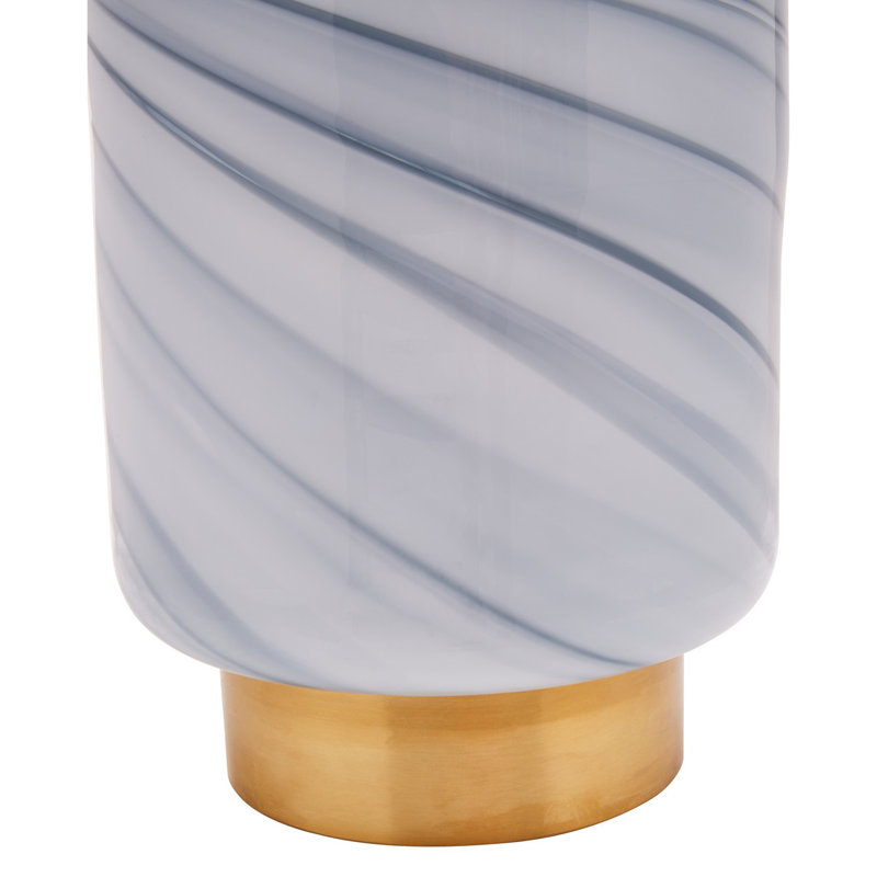 Cleo Small Amber Vase, 25cm H x 18cm W x 18cm D, Grey