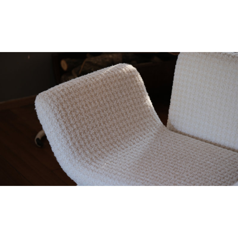 Cross 31'' Wide One Arm, White Polyester Blend, Natural