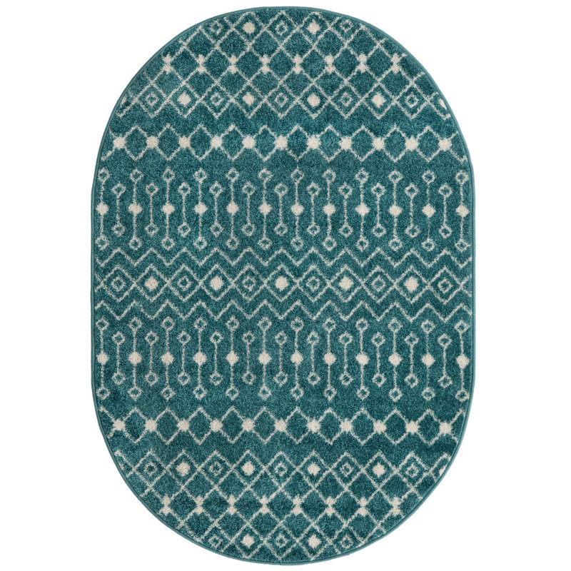 Geometric Indoor Rug, Oval 4' x 6'
