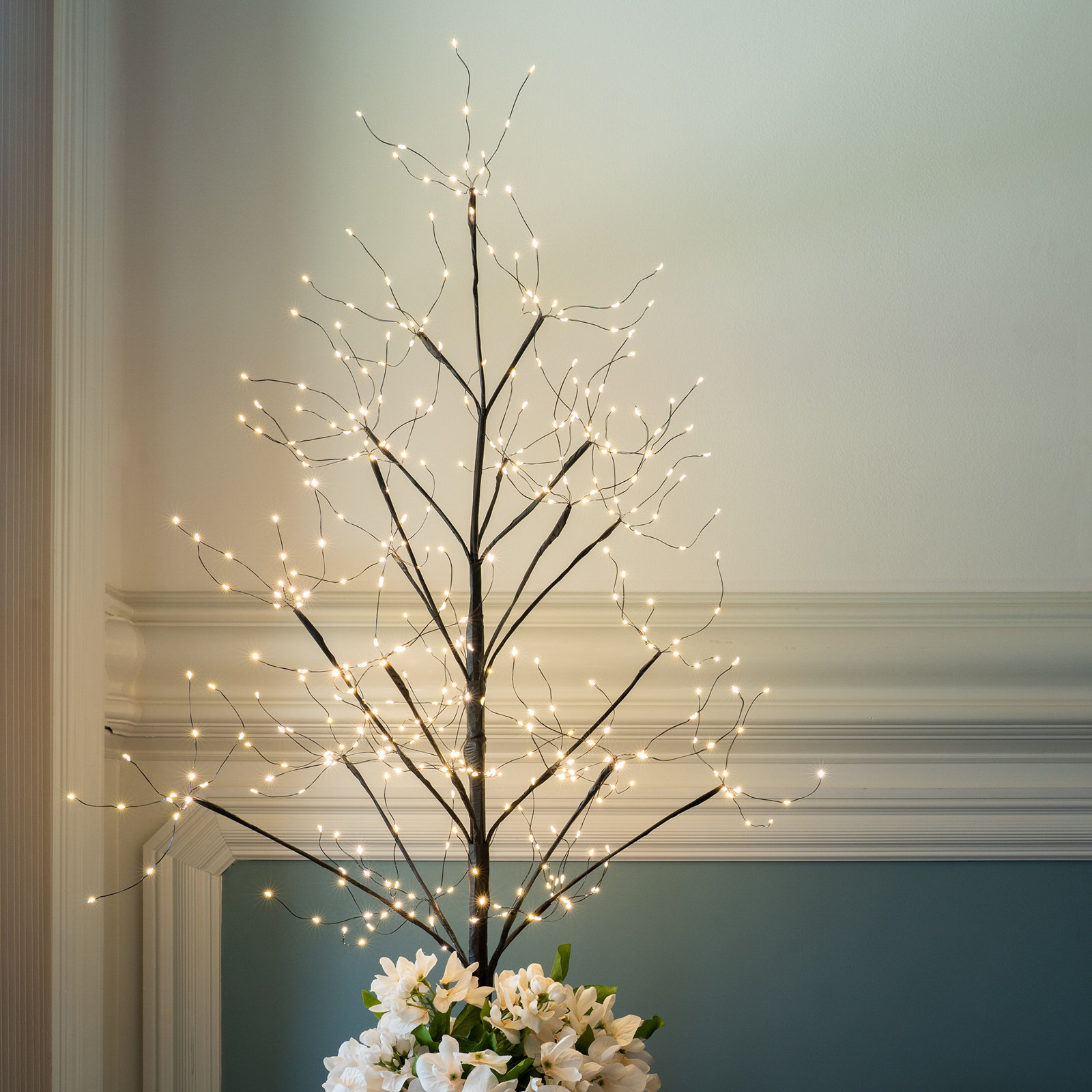 Black Fairy Light Tree LED Lighted Trees & Branches, 46" H x 30" L x 30" D