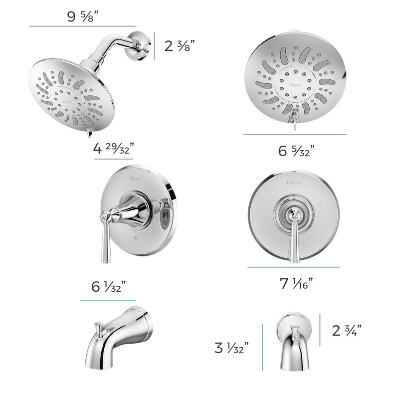 Saxton Tub/Shower Trim Kit, Polished Chrome