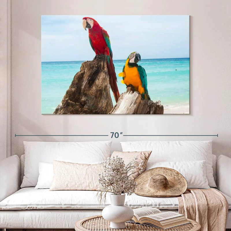 Brampt Resting Macaws, 34" H x 51" W