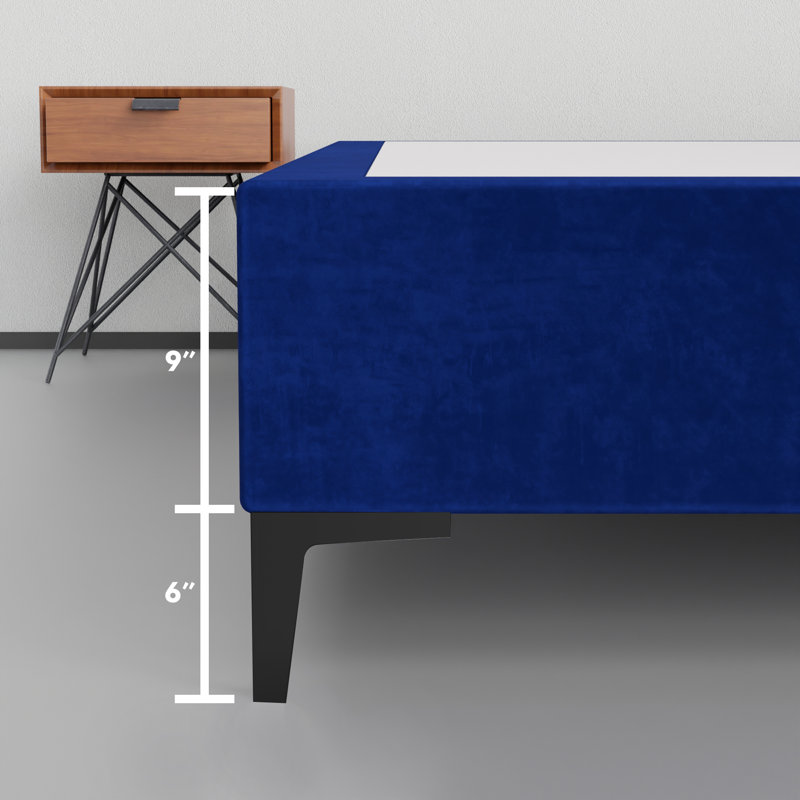 Allondra Upholstered Platform Bed, Blue, California King