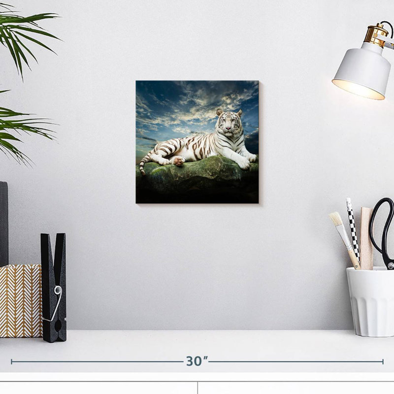 Tigre blanc Brampt, H 10 po x l 10 po