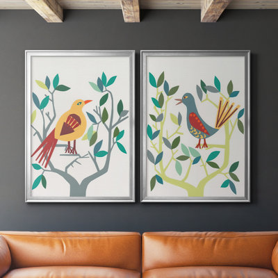 Toile encadrée de qualité supérieure Whitty Bird III - prête à être accrochée