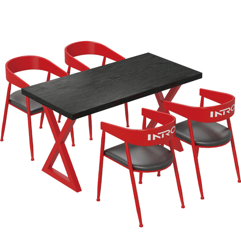 Table et chaises de style industriel, H 29,6 po x L 55,2 po x l 27,6 po