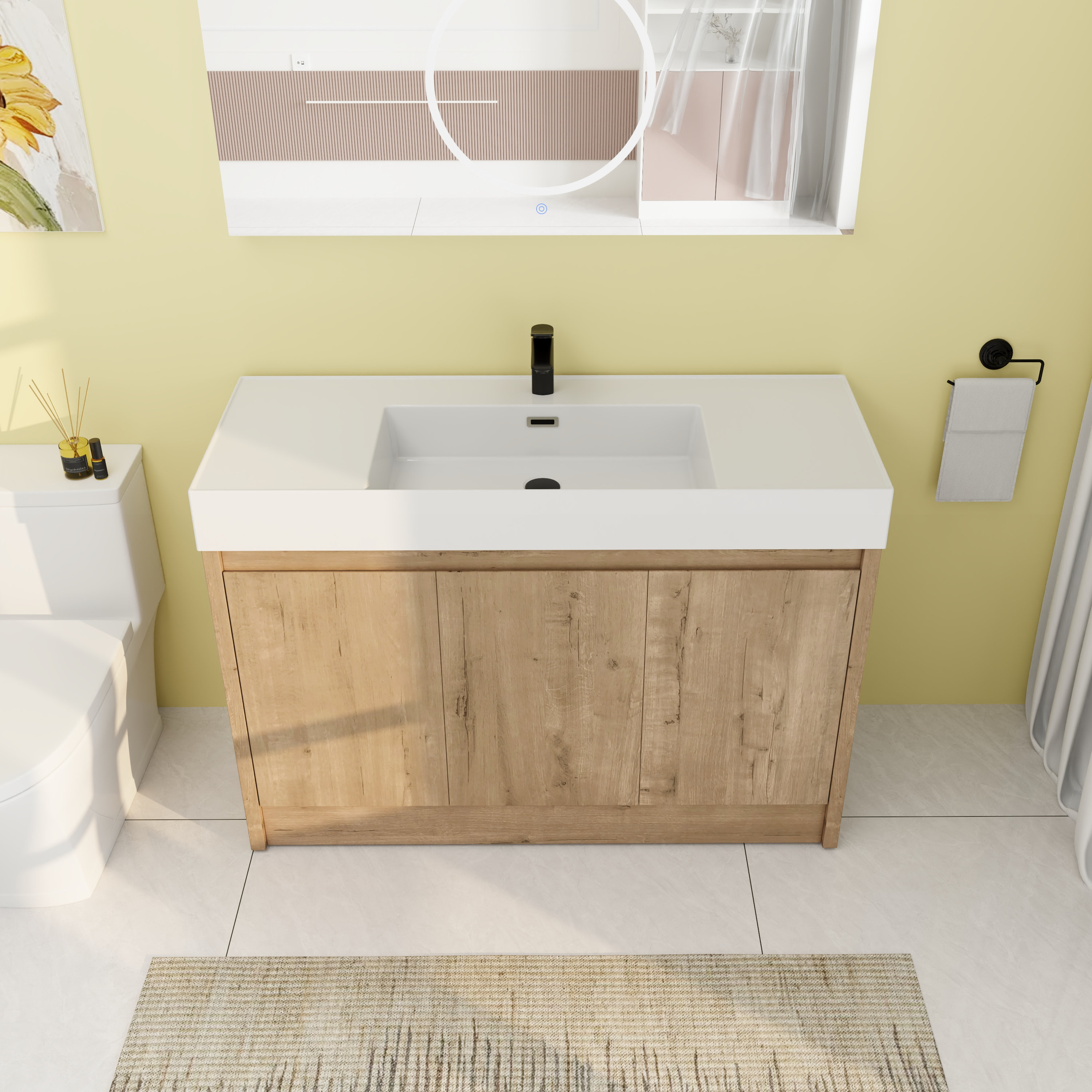 Millwood Pines 47.26'' Free-standing Single Bathroom Vanity with Resin ...