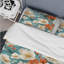Ensemble de housse de couette à motif floral ivoire et orange-1139377501