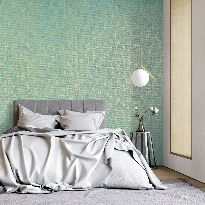 Precious Collection Metallic Jacquard Wallpaper Roll, Green