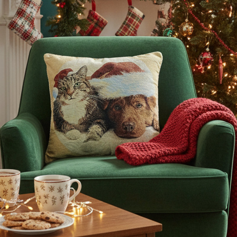 Housse de coussin Cat and Dog Best Companions