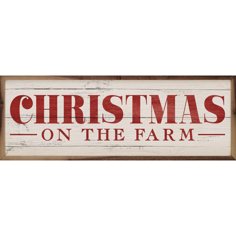 Noël à la ferme, blanc délavé, H 4 po x l 12 po