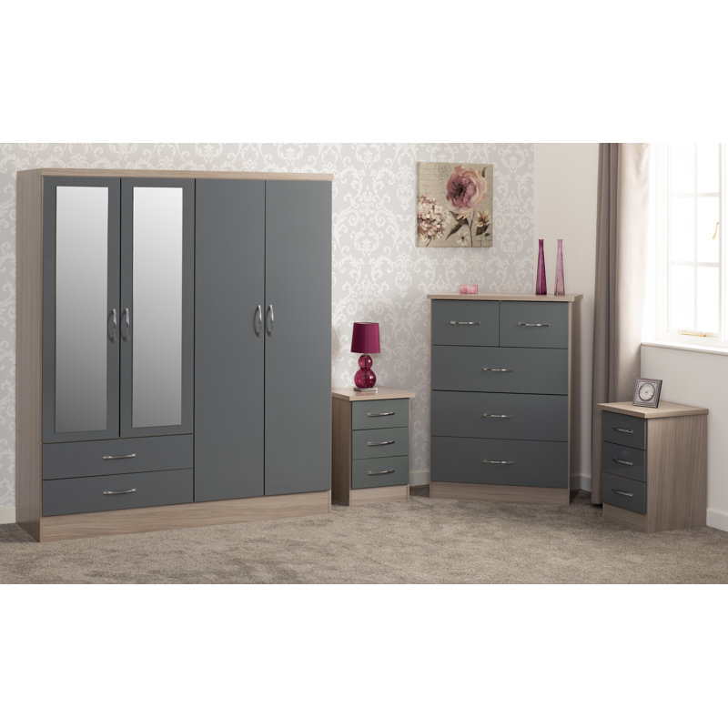 Cascio 4 Piece Bedroom Set, Grey