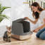 Stainless Steel Litter Box Enclosed Metal Cat Litter Tray with Scoop