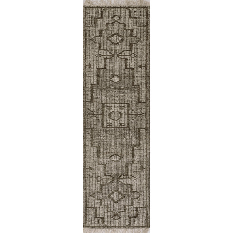 Bristol Ikat Area Rug in Black/Gray, Runner 2'3" x 8'
