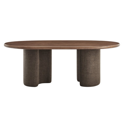 Enric 84 Inch Mango Wood Oval Dining Table In Walnut