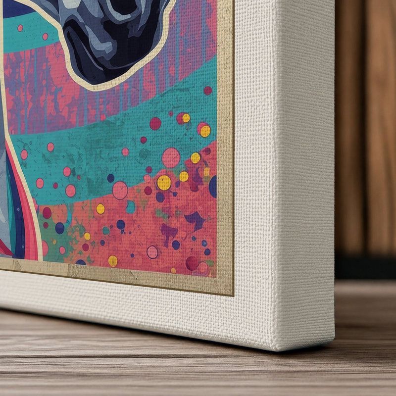 Rainbow Unicorn Dreams Modern - Wrapped Canvas, 24x16 - 61.0 x 40.6 cm, Cream Border