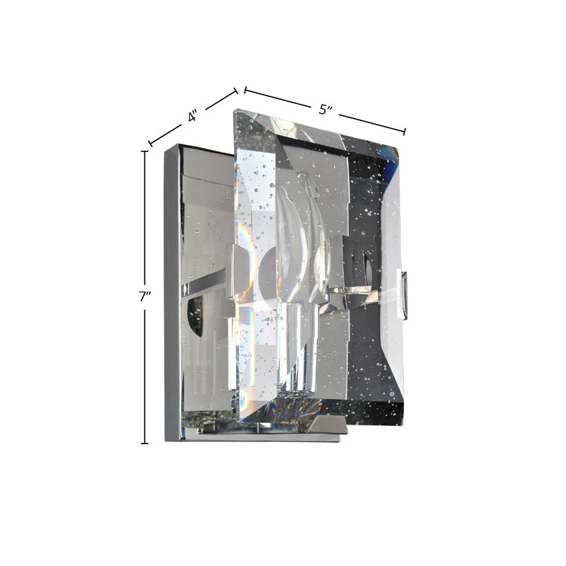 Applique murale en acier inoxydable poli 1 LT Giada Kalco, Acier inoxydable