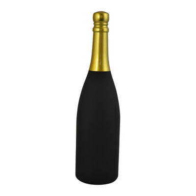 Bouteille de vin noire et dorée de 13 po avec accessoires