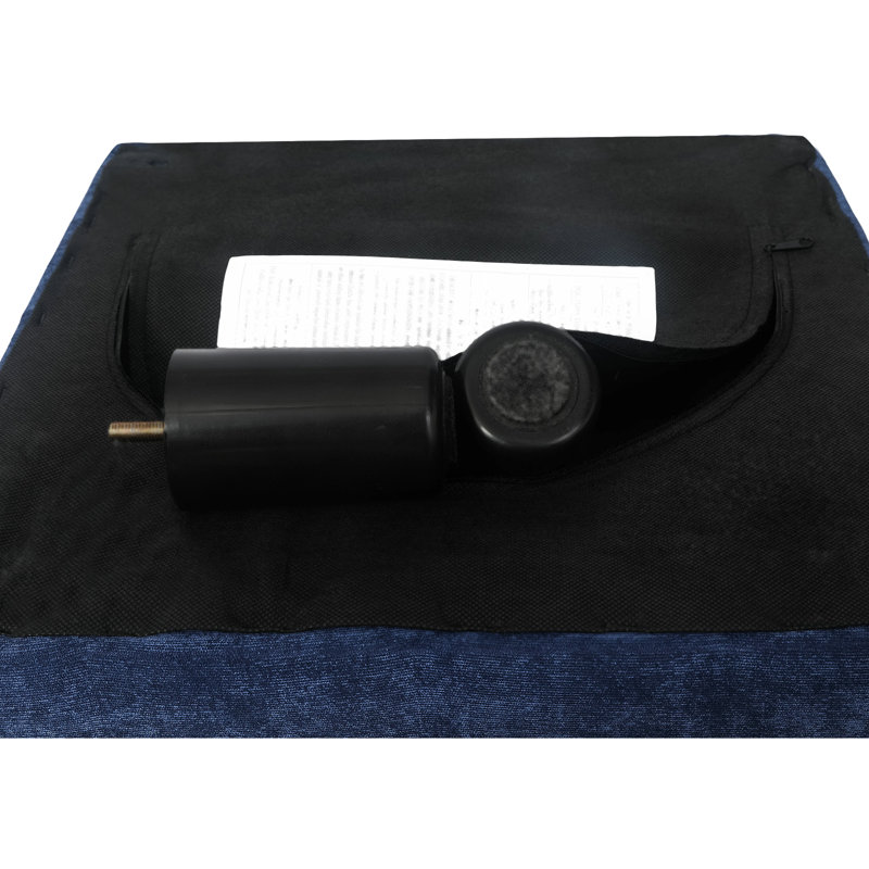 Repose-pieds carré rembourré de 15,7 po de largeur, Tissu bleu