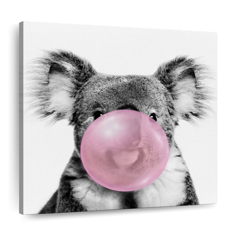 " Koala Bubble Gum Canvas Print " by Emma P, 10" H x 10" W x 1.25" D
