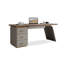 Bureau rectangulaire à 4 tiroirs en bois manufacturé brun noisette + kaki-109557040