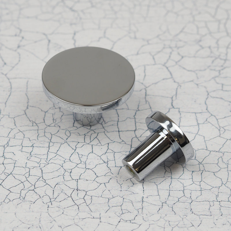Polished Chrome Circle Knob, 26mm Knob