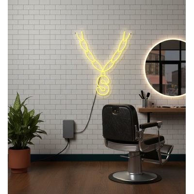  | S enseigne au néon | Fabriqué avec un tube néon incassable durable qui émet une lumière brillante et uniforme pendant plus de 50 000 heures sans scintillement ni gradation | 24 x 20 pouces | Jaune