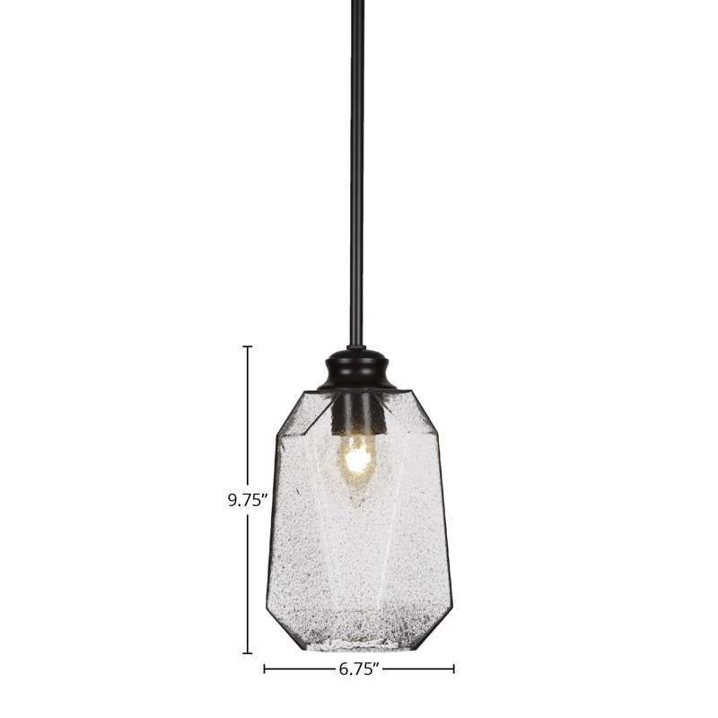 Luminaire suspendu Rocklin, Coloré / noir, Noir mat