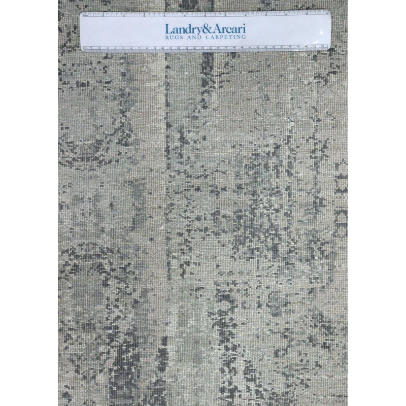 Tapis gris / argent / taupe unique 5 pi 6 po x 8 pi Erased One-of-a-Kind