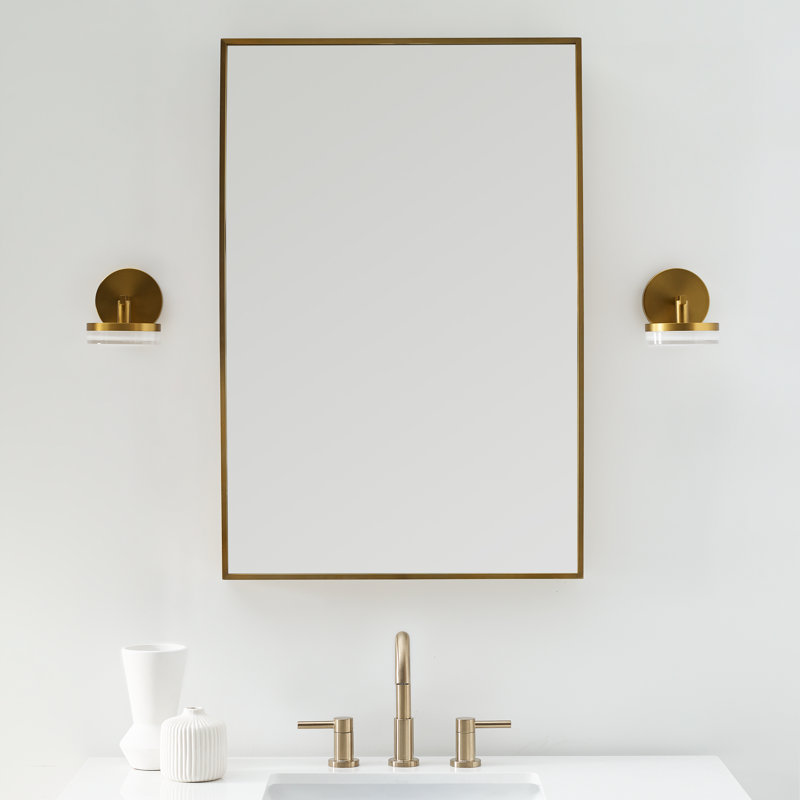 Sean Lavin Khan Bathroom Bedroom Wall Fixture With Silk Screen White Inside Clear Outside Shade, Burnished Brass, 1 Light