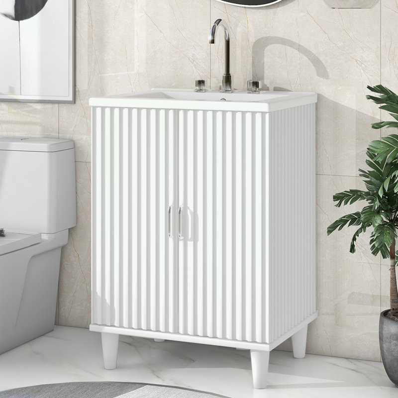 Rangement pour salle de bain Stauton, Blanc