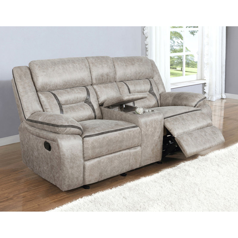 Causeuse-fauteuil rembourrée taupe Brazelton, Taupe