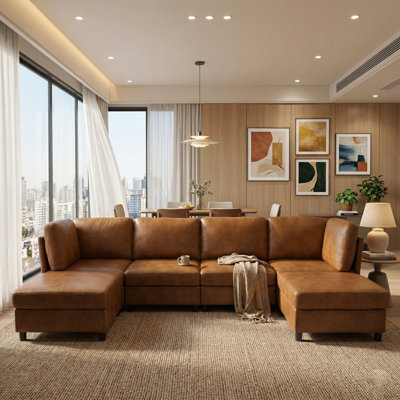 Modern Modular Corner Sofa  Foil fabric  Freely Configurable