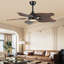 Ventilateur de plafond de 44 pouces avec lumière, 5 pales en bois massif, moteur à courant continu, application et télécommande, DEL à spectre complet à intensité variable, flux d'air réversible, pour chambre à coucher de salon de 15 x 15 pi, fonctionne sur des plafonds inclinés (moins de 15 °)