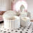 White Scalloped Round Coffee Table Set