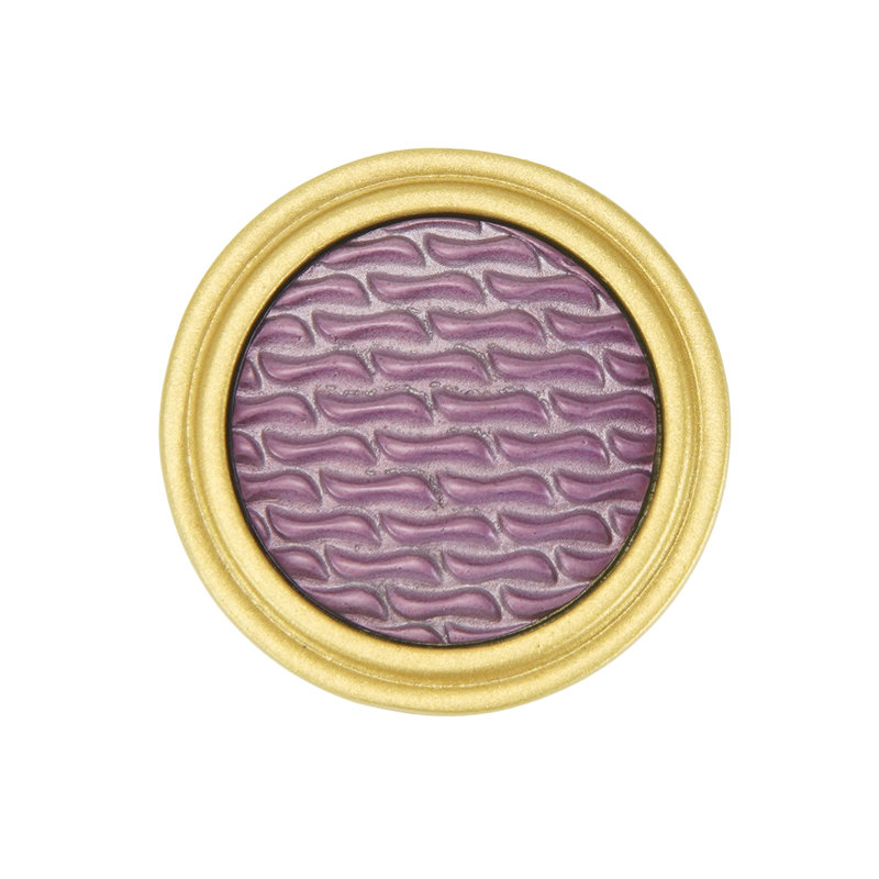 Spectra Waves knob in gold finish, Gold/Fuchsia Pink
