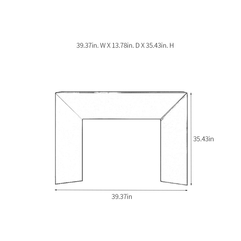 Modern Minimalist Console Table, 35.43" H x 39.37" W x 13.78" D, White