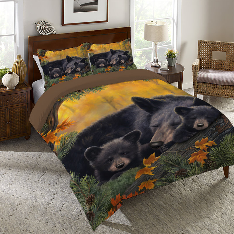  Ensemble d'édredon Warm Cosy Bears, Édredon grand + 2 taies décoratives