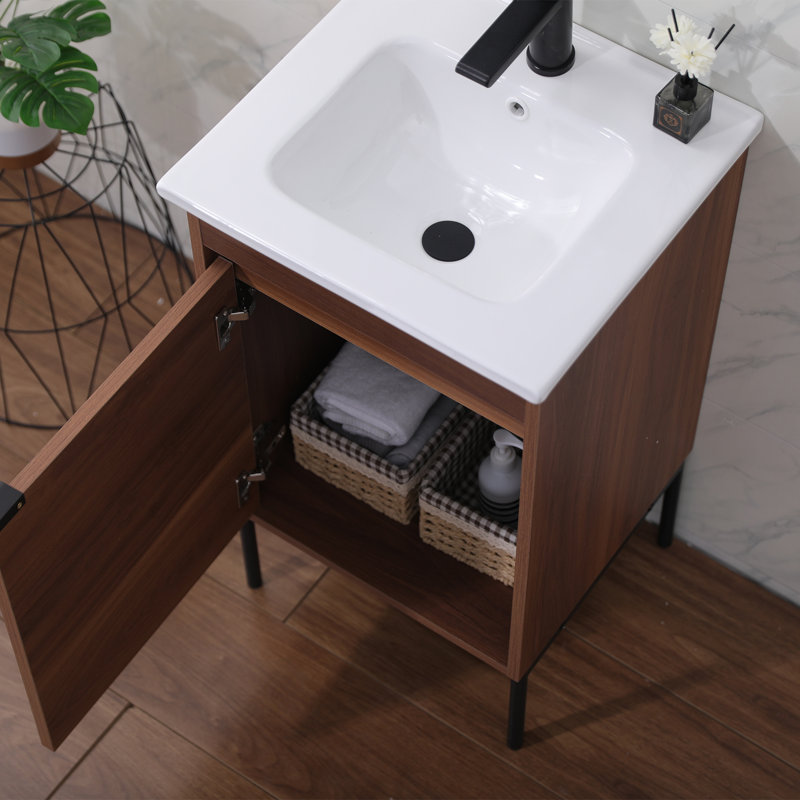 Ensemble de meuble-lavabo simple 18 po, Noyer