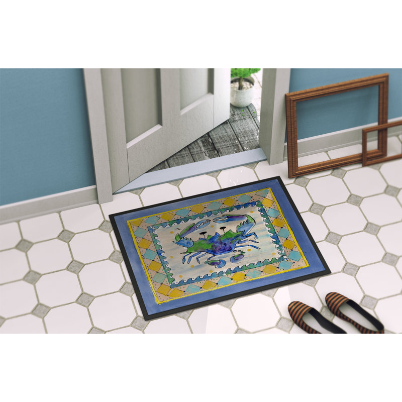 Tapis de porte d’intérieur anti-dérapant crabe, Rectangle 2 pi x 3 pi