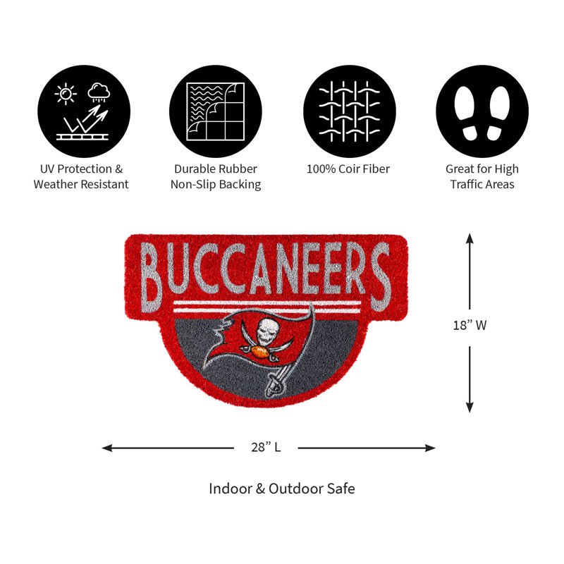 NFL Shaped Coir Outdoor Welcome Mat, Buccaneers