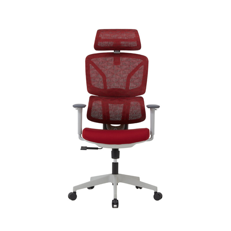 Metro Lane Demani Office Chair with Headrest, Grey/Red